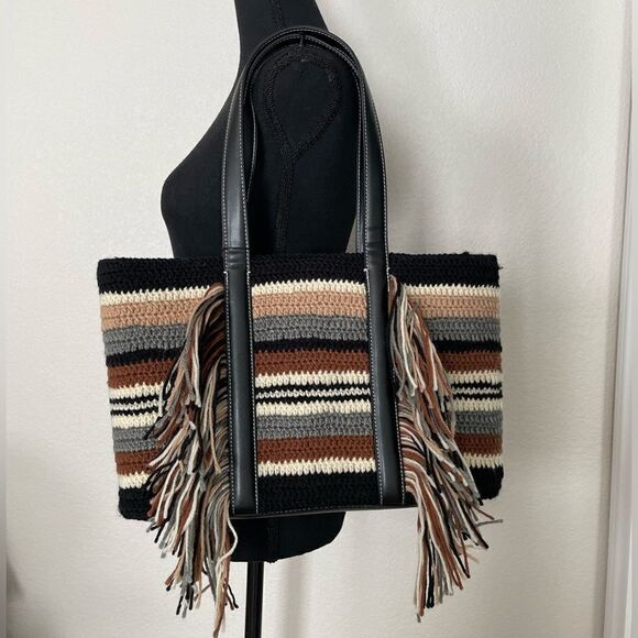 NWT Zara Striped Shopper Bag - Picture 3 of 11